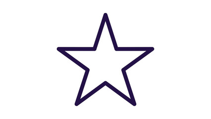 Obraz premium Bold Dark Blue Star Outline Icon – Symmetrical Five-Pointed Vector on White Background