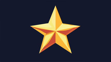 Fototapeta premium Golden Star Clipart: Simple Flat Vector Isolated - Professional Design Elements