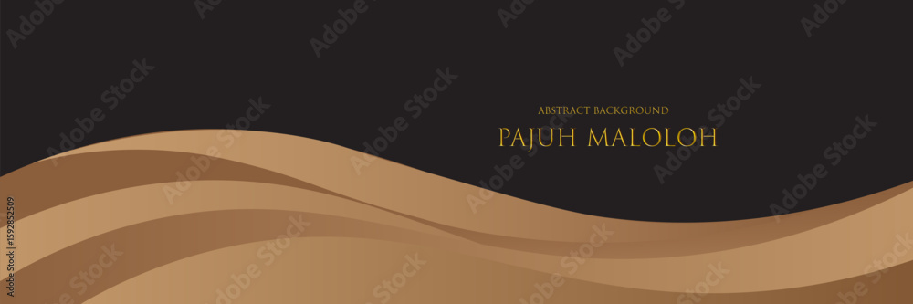 Poster vector gold line background curve element with white space for text and message design, overlapping 