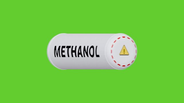Industrial Methanol Tank with Chromakey Signage Animation for Compositing and Safety Visualizations