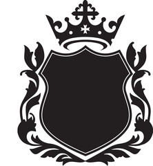 Ornate Royal Crest with Shield and Crown