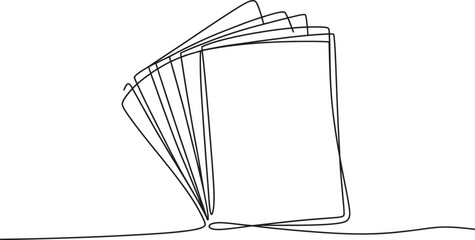 One Line Drawing of an Open Book – Minimalist Educational Vector Art