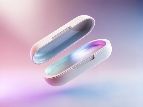 Unboxing Moment of Sleek Capsule Container in Pastel Light