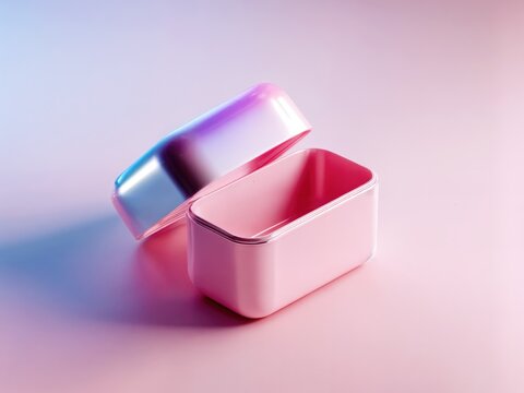 Modern Product Case Opened Mid-Air with Minimalist Design