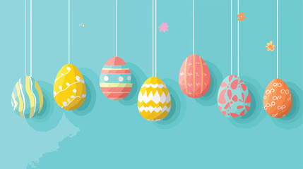 Elegant Easter card with hanging eggs