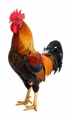 Fototapeta premium Rooster portrait against white