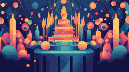 Festive Hanukkah lettering with Pyrinola design