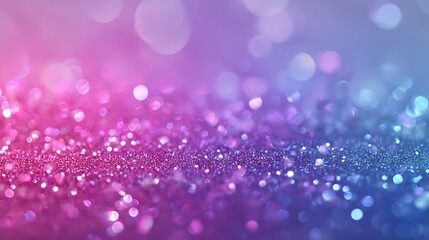 Purple water drops on a green background with glowing bokeh and festive sparkle