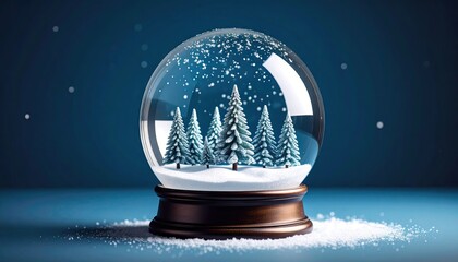 Christmas snow globe with trees
