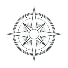 Nautical compass design for travel, adventure, and exploration