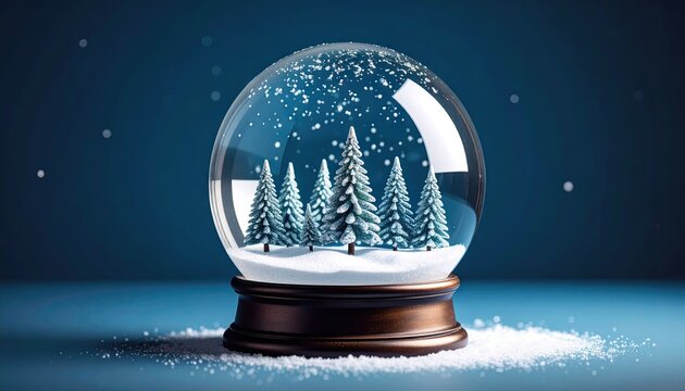 Christmas snow globe with trees