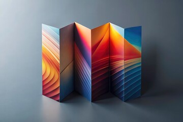 Long Exposure Photography: Zigzag Brochure Mockup - Folded Leaflet Design Presentation