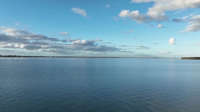 Calm water over Lake Mulwala is a sprawling man-made reservoir on the Murray River, straddling the border between New South Wales (Mulwala) and Victoria (Yarrawonga)