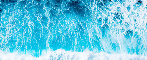 abstract aerial view background of blue waves