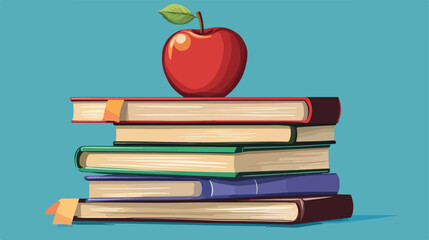 Celebrating Teachers: School Apple on Book Stack