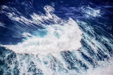 abstract aerial view background of blue waves