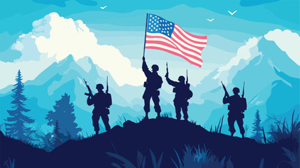 Veterans Day celebration card with soldier