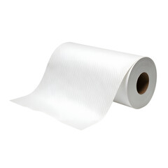 A roll of white paper towels with a textured surface isolated on a transparent background