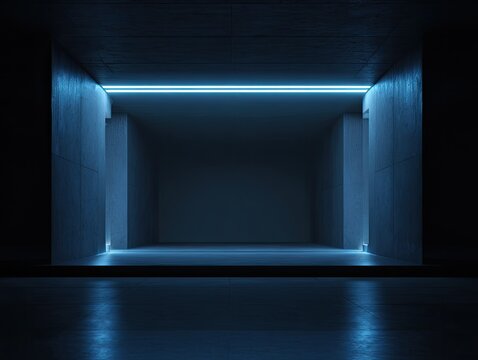 Dark, modern, empty space