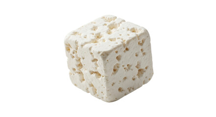 Isolated Feta Cheese Cube