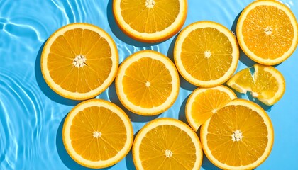 Obraz premium Citrus slices on water