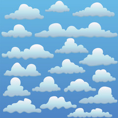 Сartoon clouds set
