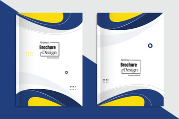 Modern abstract yellow and blue wavy brochure design, cover modern layout, annual report,  book cover, poster, flyer in A4