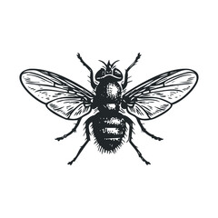 Obraz premium Black and white bee illustration for educational use