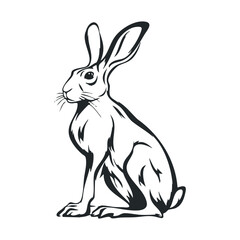 Fototapeta premium Elegant sitting rabbit design for spring decoration and art