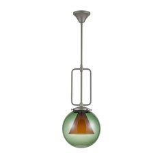 Vintage green glass pendant lamp