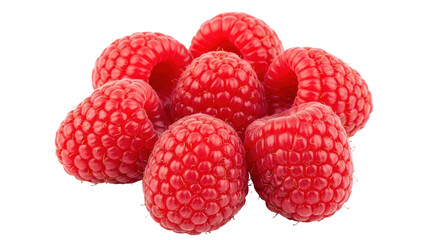 Isolated Pile of Raspberries, Red Fresh Fruits