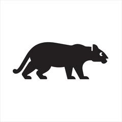 Obraz premium Silhouette of a black panther walking