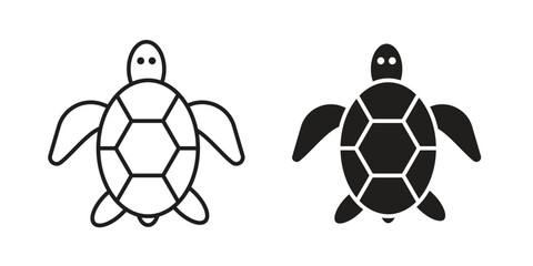 Obraz premium Sea turtle icon. concept solid and line style in black. EPS 10