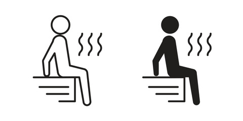 Sauna icon. concept solid and line style in black. EPS 10