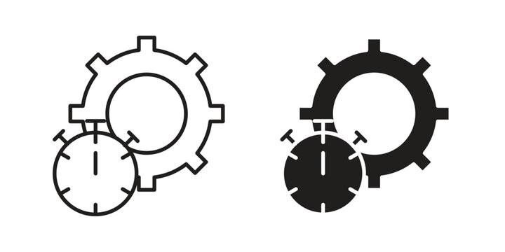 Productivity icon. concept solid and line style in black. EPS 10