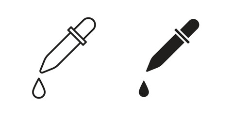 Pipette icon. concept solid and line style in black. EPS 10