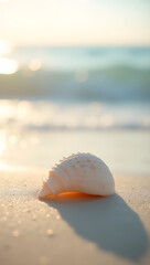 Obraz premium Seashell on a Sunny Shore