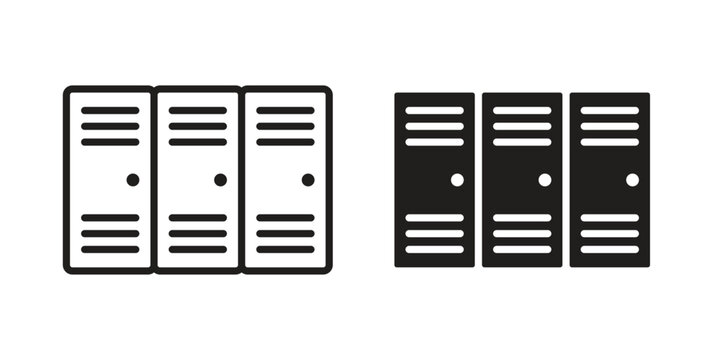 Locker icon. concept solid and line style in black. EPS 10