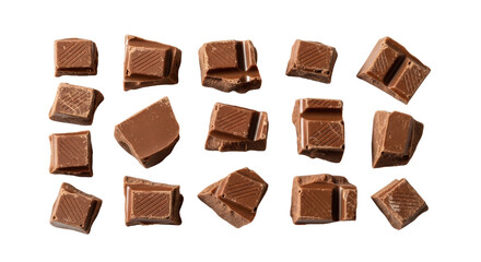 Isolated Milk Chocolate Pieces
