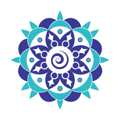 Bohemian Mandala With Petal Swirls