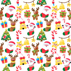 Obraz premium Cute Christmas seamless pattern 