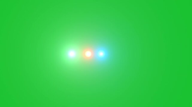 RGB Light Animation with Green Screen | Red Blue White Glowing Ball | 4K  Background Effect