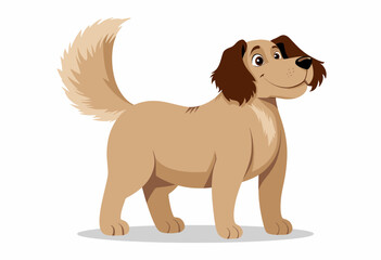 Fototapeta premium Cartoon dog standing happily with a wagging tail and friendly expression 
