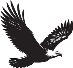 Eagle Silhouette Bird Animal Vector Art Black Illustration Flying Wings Nature Design