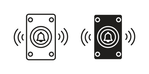 Doorbell icon. concept solid and line style in black. EPS 10
