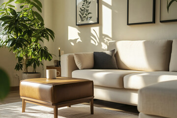 Serene Living Room Interior With Natural Light