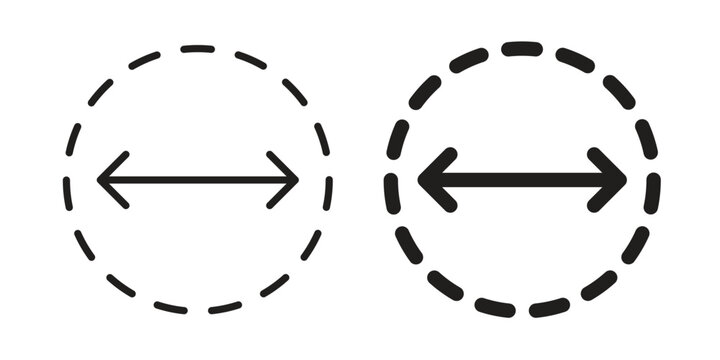 Diameter icon. concept solid and line style in black. EPS 10