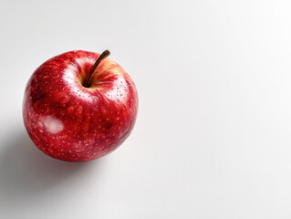 Juicy Red Apple on White Background: Fresh Fruit Photo