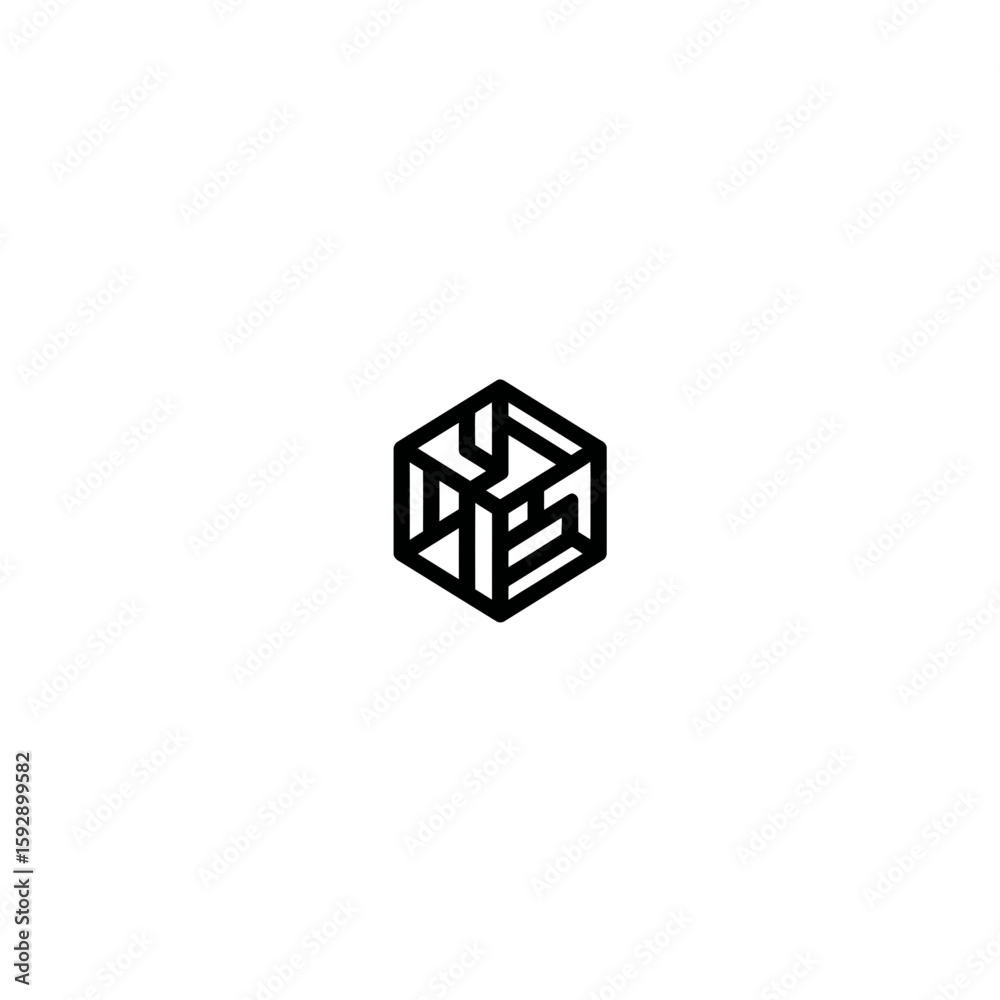 Fototapete geometric cube showcases structure in minimalist design on plain backdrop
