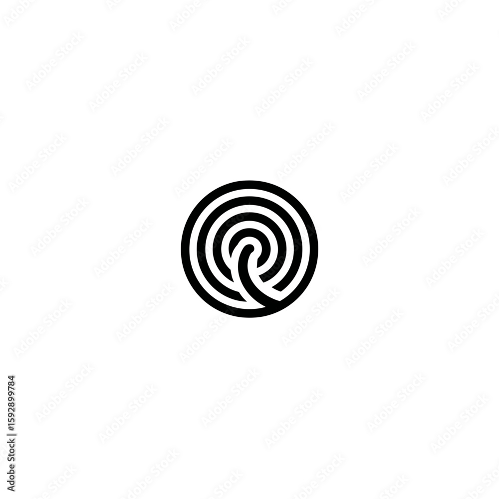 Poster abstract shape loops around within circle minimalist presentation